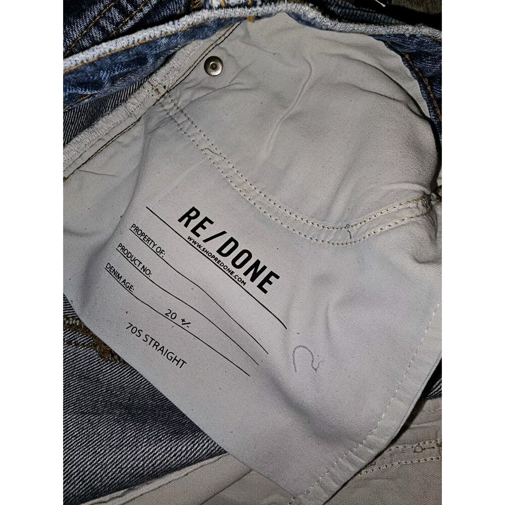 REDONE Size 27 70's Straight Jeweled Stoned Indigo Jeans Western Festival $615 - Picture 16 of 16